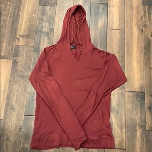 Lightweight red athletic hoodie